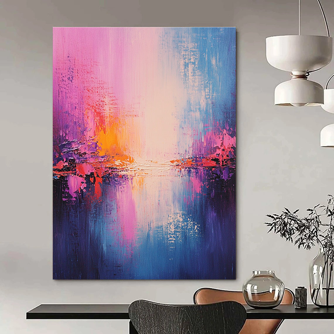 Pastel Sunset Abstract Painting for Soft Interiors GAB0735