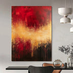 Red and Gold Abstract Painting for Dramatic - Themed Theaters GAB0919