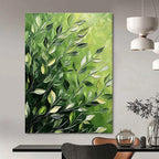 Green Leaves Abstract Painting for Eco - Friendly Office Break Rooms GAB1349