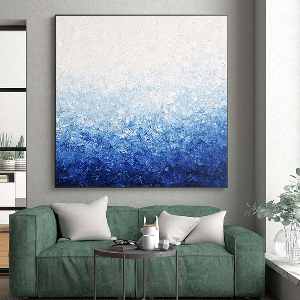 Blue Gradient Abstract Painting with Calming Depth WINK393