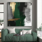 Green Gold Abstract Painting with Luxe Serenity WINK755