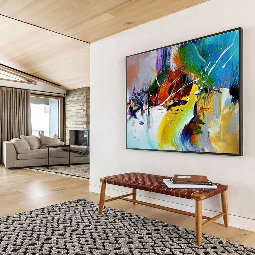 Colorful Splash Abstract Painting for Creative Studio Workspaces YHT280