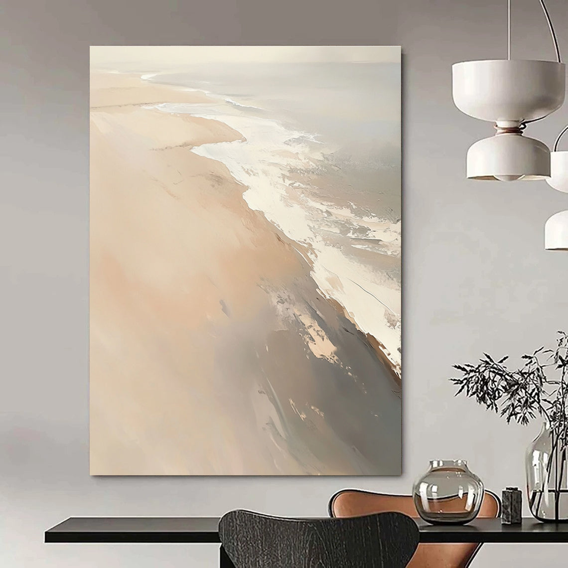 Minimalist Beach Abstract Painting for Calm - Themed Bedrooms GAB1016