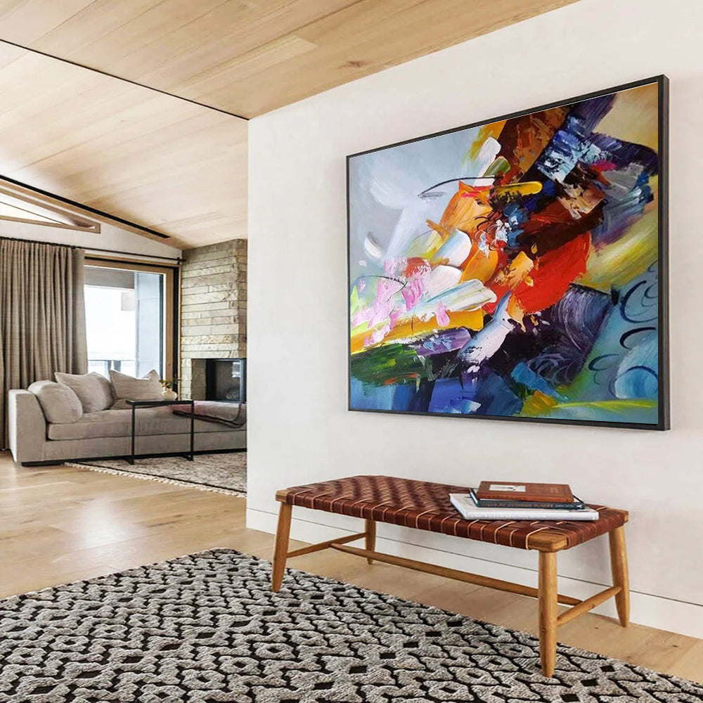 Dynamic Color Fusion Abstract Painting for Modern Art Galleries YHT281