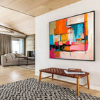Abstract Interior Scene Painting with Vibrant, Modern Spatial Energy ABS500