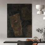 Dark Textured Abstract Composition Painting for Industrial - Chic Lofts HENG503