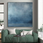 Blue - Gray Gradient Background Abstract Painting with Cool Calm WINK026