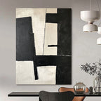 Black and White Minimalist Abstract Painting for Scandinavian - Style Homes GAB0885