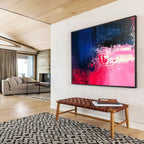 Pink - Blue Abstract Color Clash Painting ABS187