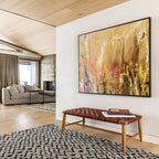 Beige and Colorful Abstract Painting for Bohemian - Styled Homes YHT378