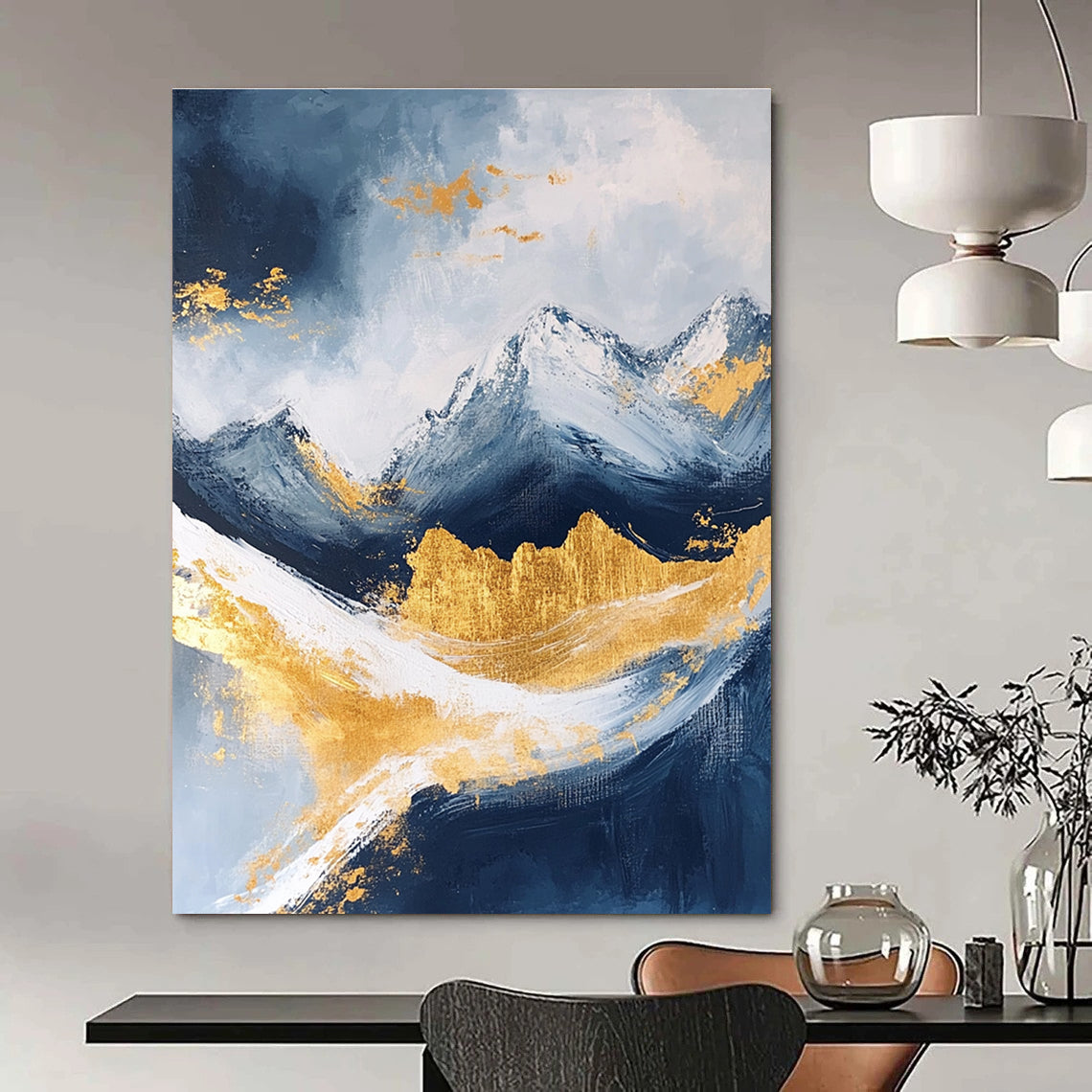 Golden Mountain Abstract - Majestic Landscape Abstract Painting GAB0440
