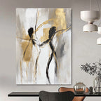 Dancing Figures Abstract Painting for Romantic - Themed Wedding Venues GAB0914