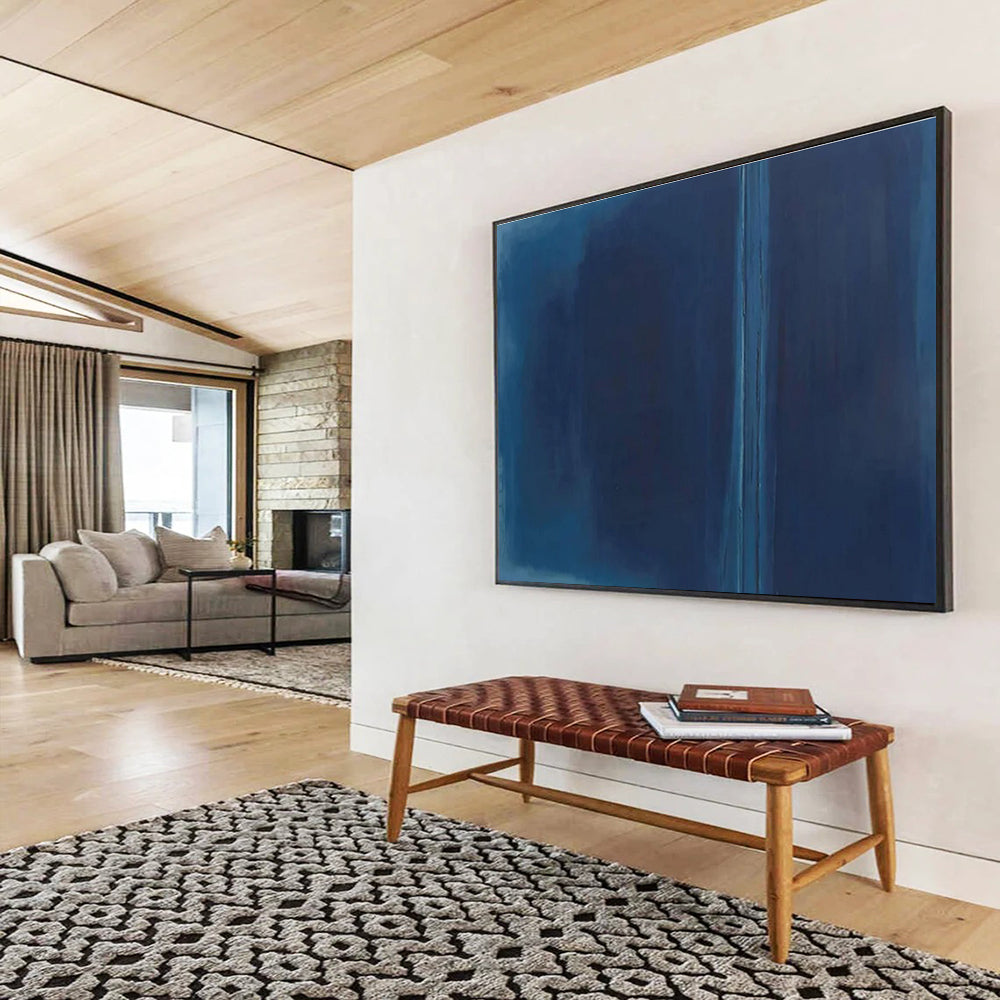 Simple Blue Abstract Painting for Minimalist Art Galleries YHT273