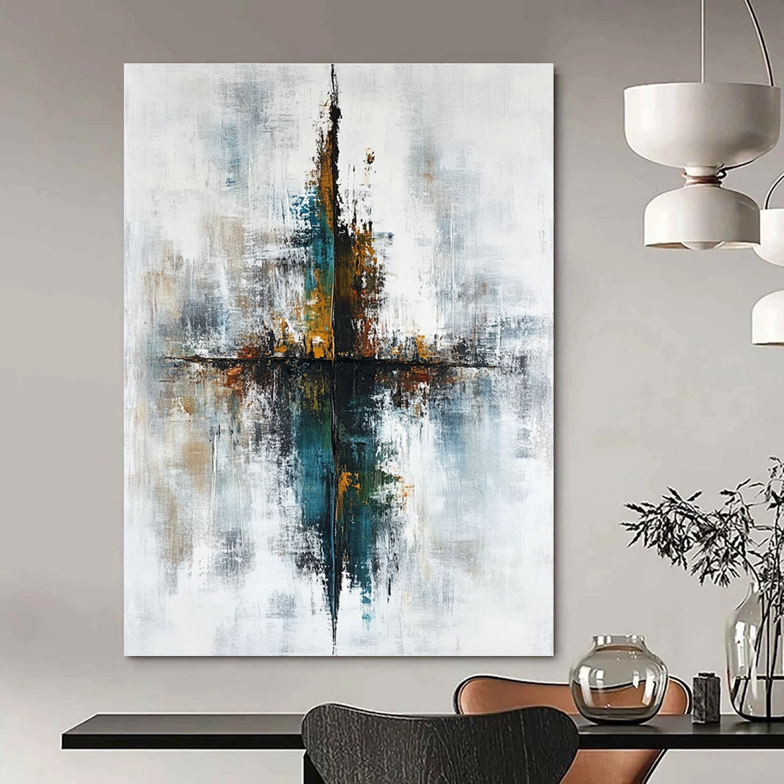 Reflective Abstract Form - Symmetrical Abstract Painting GAB0644