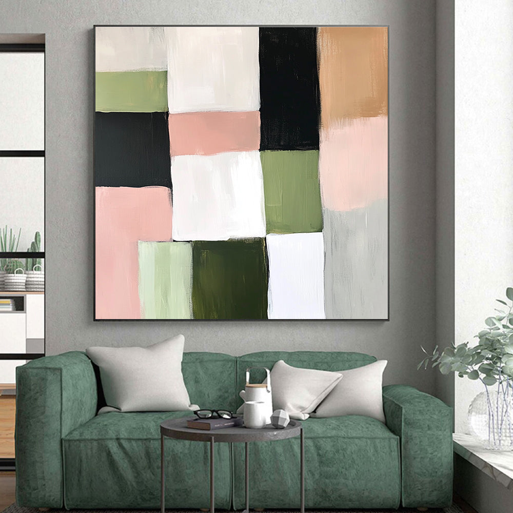 Color Block Patchwork Abstract Painting with Playful Harmony WINK153