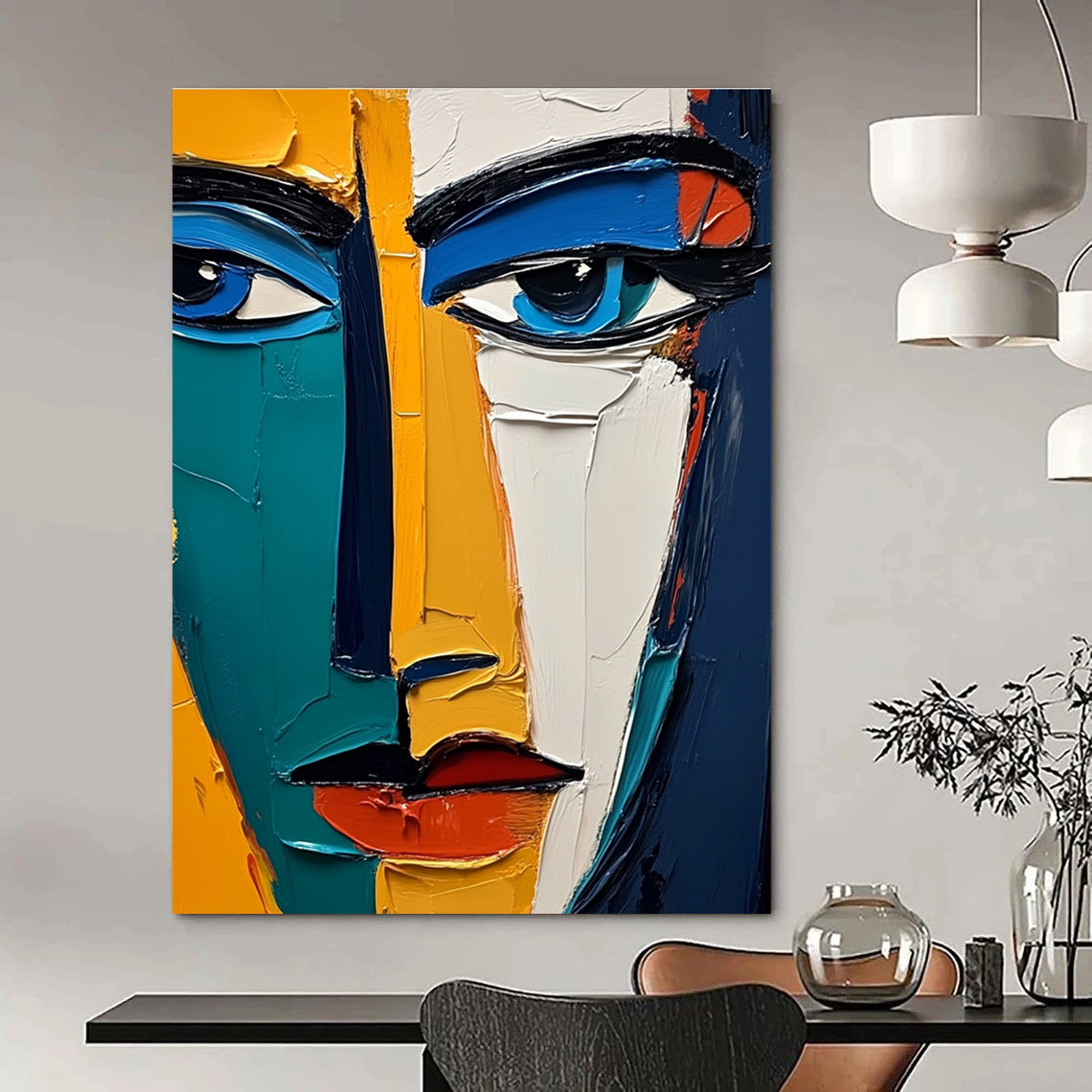 Colorful Portrait Abstract Painting for Art - Centric Hallways GAB1039