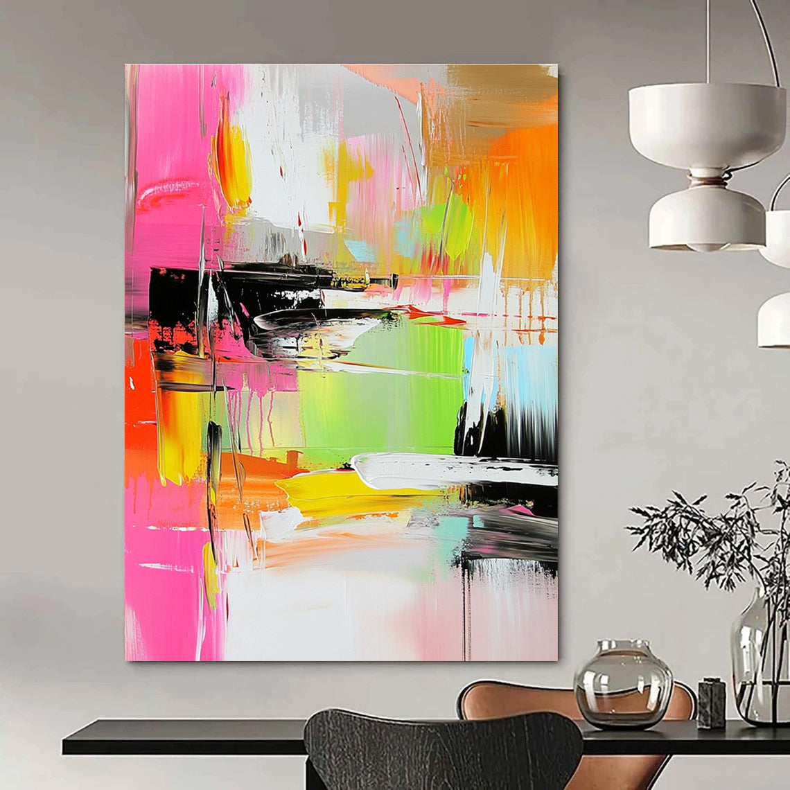 Neon Color - Clash Abstract Painting for Trendy Cafes GAB0888