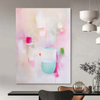 Pastel Pitcher Still Life Soft - Hued Abstract Painting GAB0357