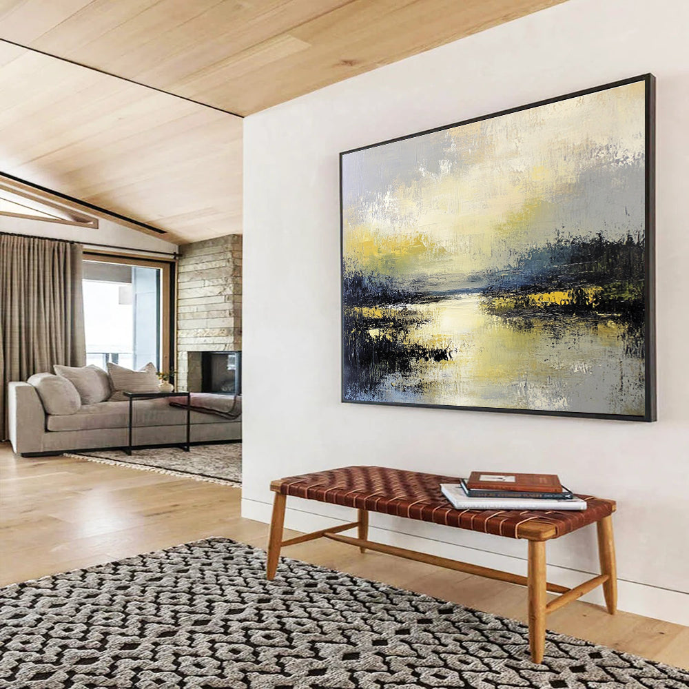Yellow - Green Landscape Abstract Painting ABS238