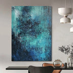 Blue Green Gradient Abstract Painting for Spa Retreats GAB0761