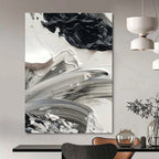 Monochrome Dynamic Strokes Painting for Art - Focused Studios HENG445