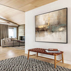 Earth - Toned Abstract Painting for Timeless Interiors YHT069