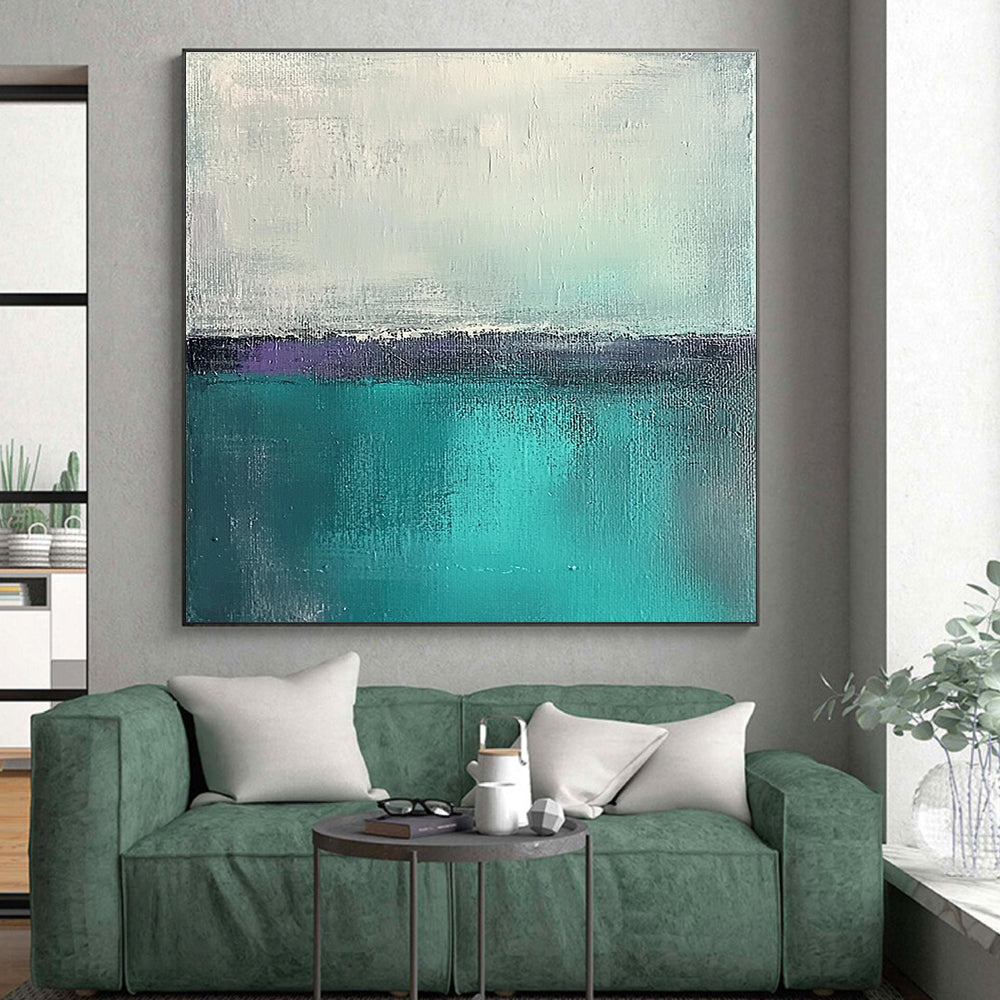 Blue Purple Gray Abstract Painting with Calm Contrast WINK460