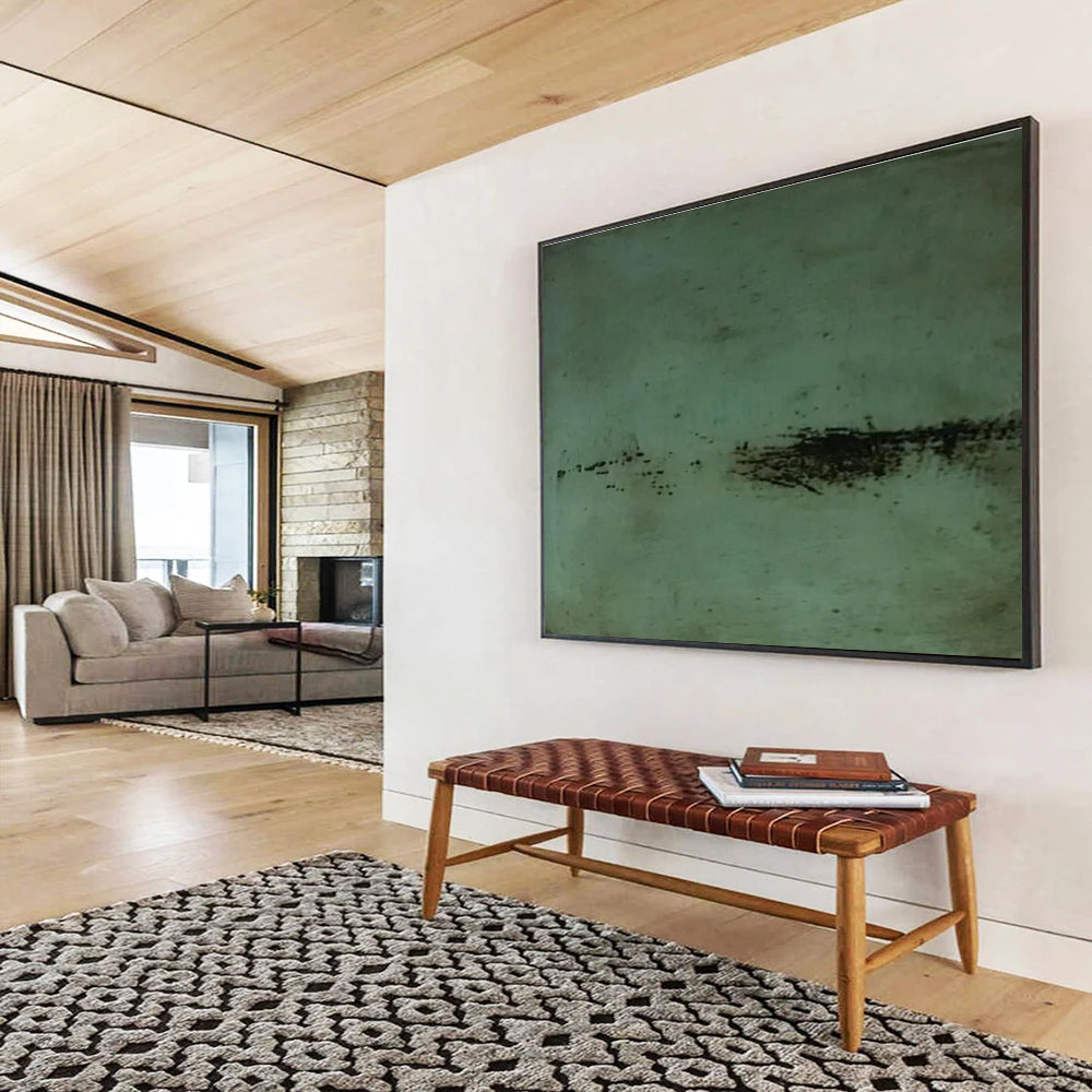 Green Abstract Marks Painting for Eclectic Art Studios YHT395