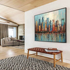 Colorful Cityscape Abstract Painting for Urban Art Lovers YHT076