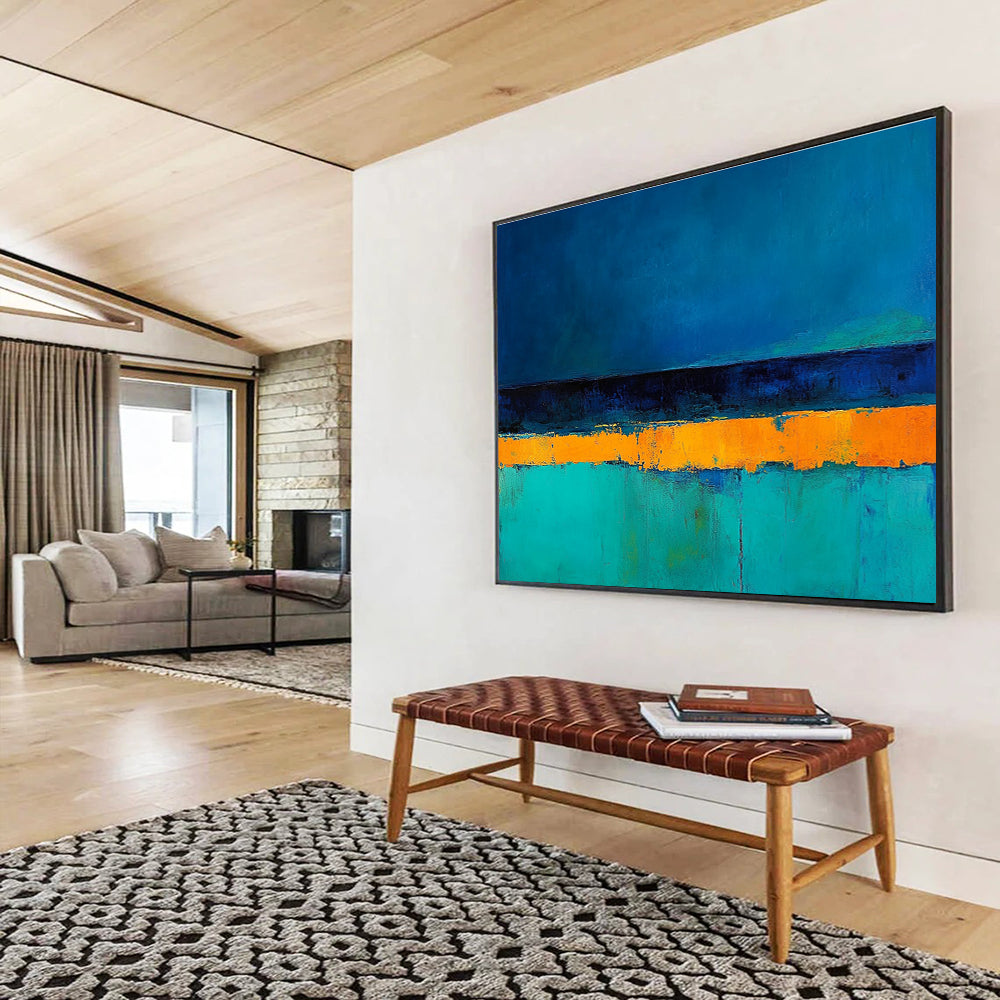 Horizontal Abstract with Blue and Orange ABS085