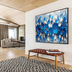 Blue Flower Relief Abstract Painting for Elegant Boutiques YHT173