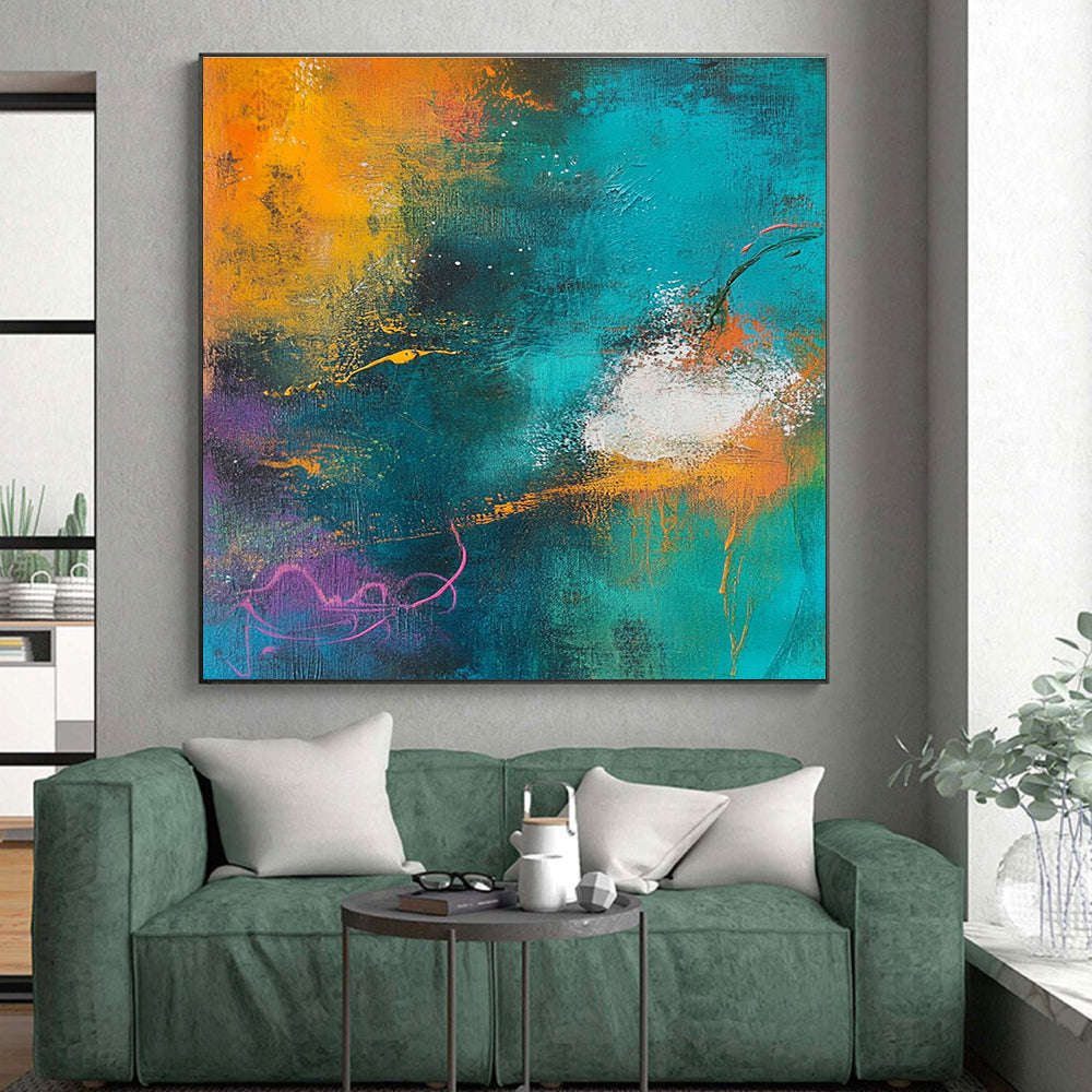 Colorful Abstract Swirl Painting with Energetic Movement WINK548