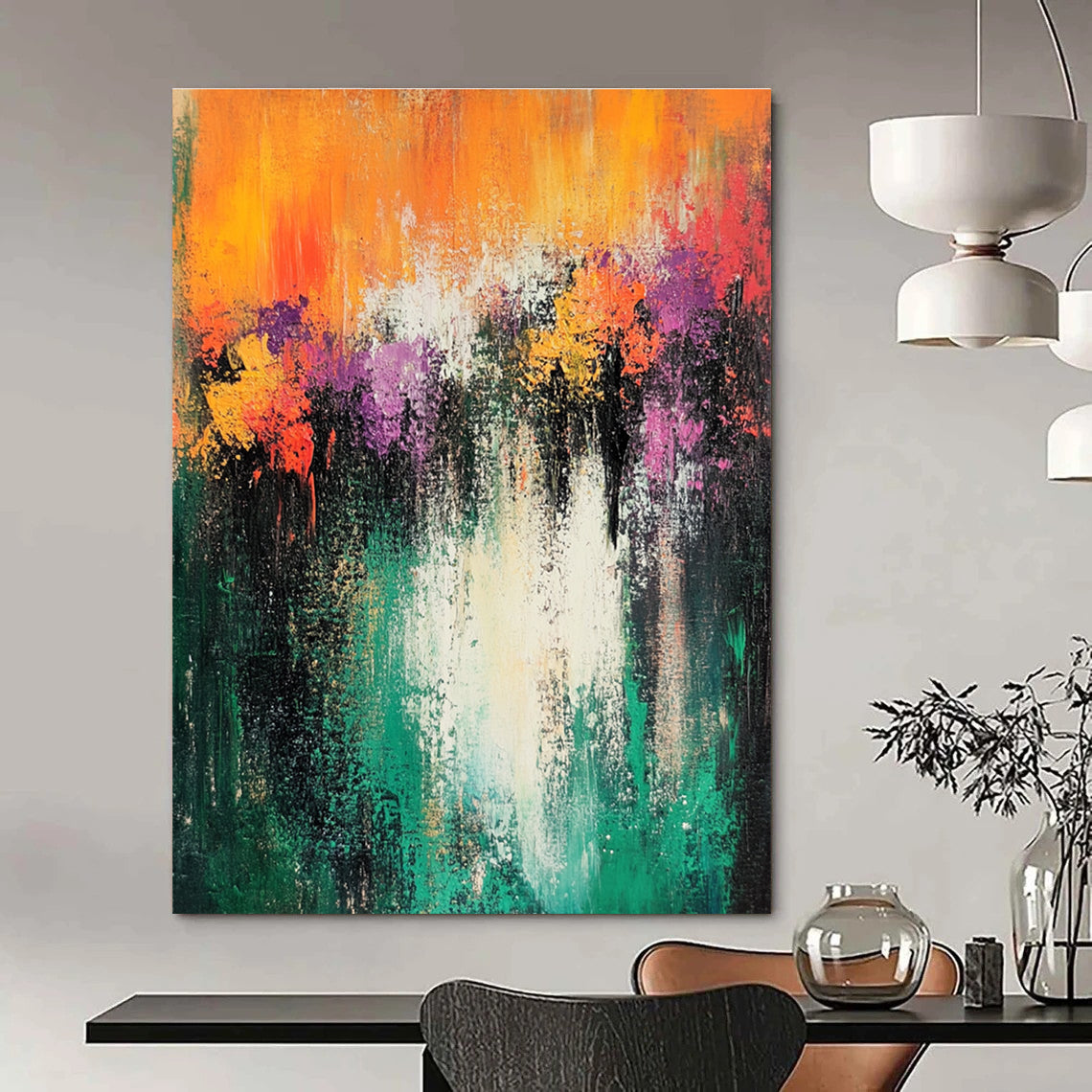 Colorful Floral Abstract Painting for Garden - Themed Cafes GAB1181