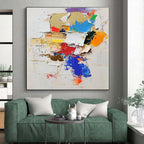 Colorful Collage Abstract Painting with Playful Creativity WINK476