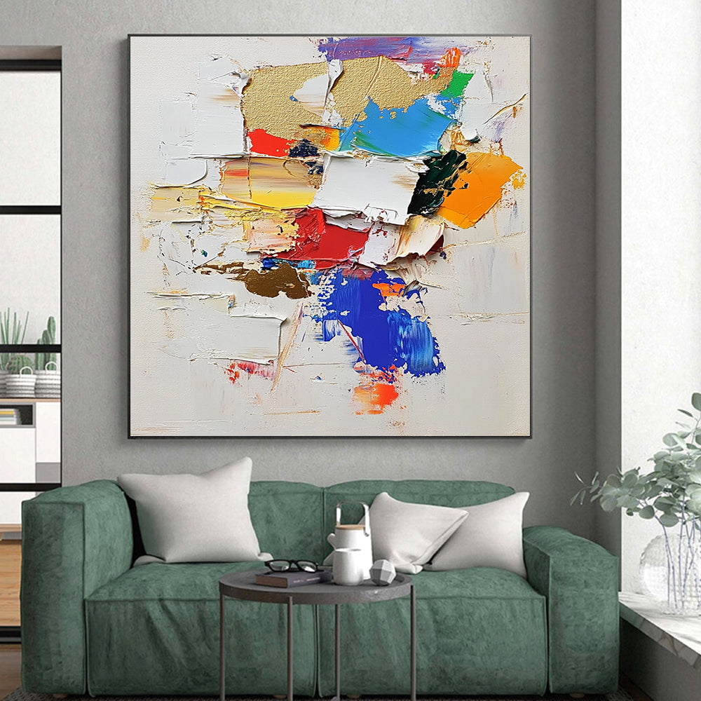 Colorful Collage Abstract Painting with Playful Creativity WINK476