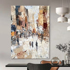 Busy Urban Street Abstract Painting for City - Themed Cafes GAB1075