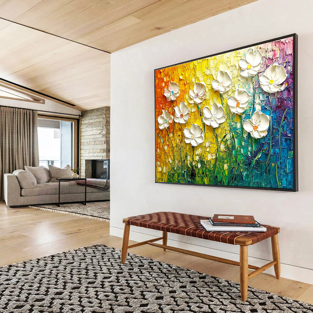 3D Flower Abstract Painting with Textured Realism ABS430