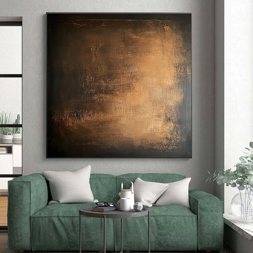 Dark Brown Textured Abstract Painting with Earthy Depth WINK136