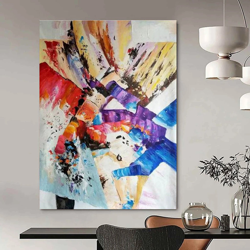 Vibrant Abstract Composition Painting for Trendy Art Bars HENG418