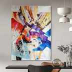 Vibrant Abstract Composition Painting for Trendy Art Bars HENG418