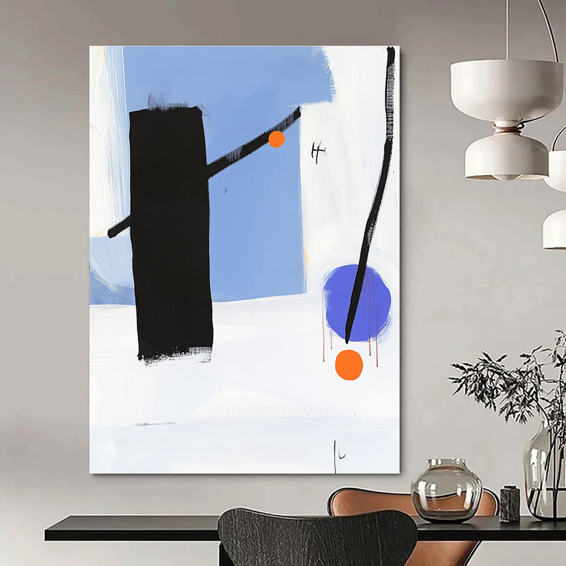 Minimalist Geometric Shapes Abstract Painting of Subtle Dynamics GAB0202