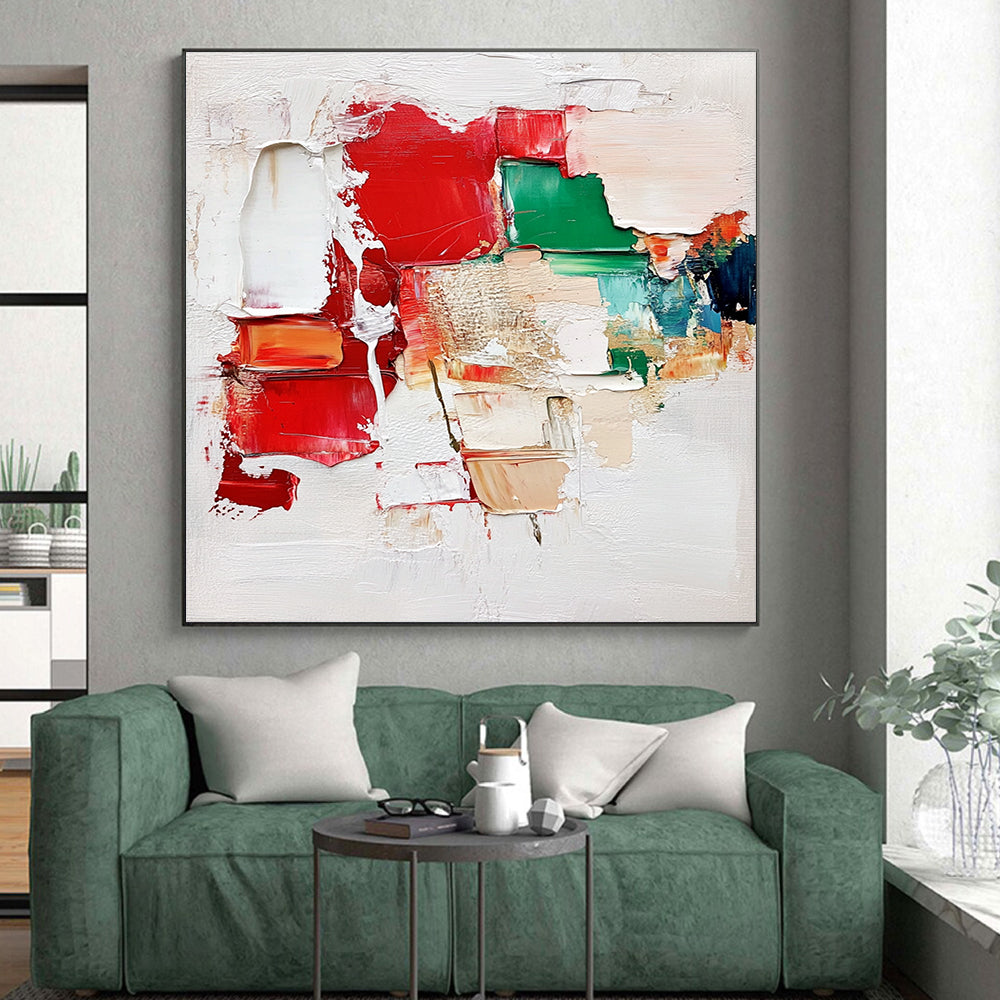 Textured Color Block Abstract Painting with Bold Simplicity WINK589