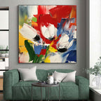 Colorful Floral Abstract Painting with Vivid Blooms WINK601
