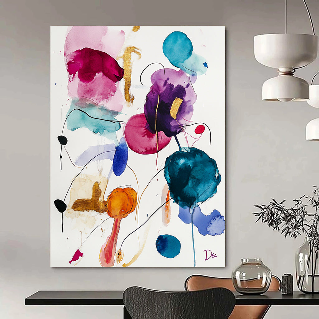 Colorful Fluid Abstract Painting for Creative Studio Lounges GAB1256