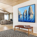 Sea Rocks Abstract Painting for Beachfront Home Studies YHT478