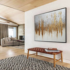 Silver and Gold Abstract with Textured Metallic Accents Abstract Painting ABS368