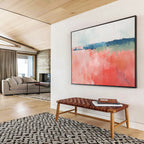 Pink - Blue Abstract Field Painting ABS216