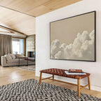 Beige Sky & Fluffy Clouds  Serene Minimalism ABS046