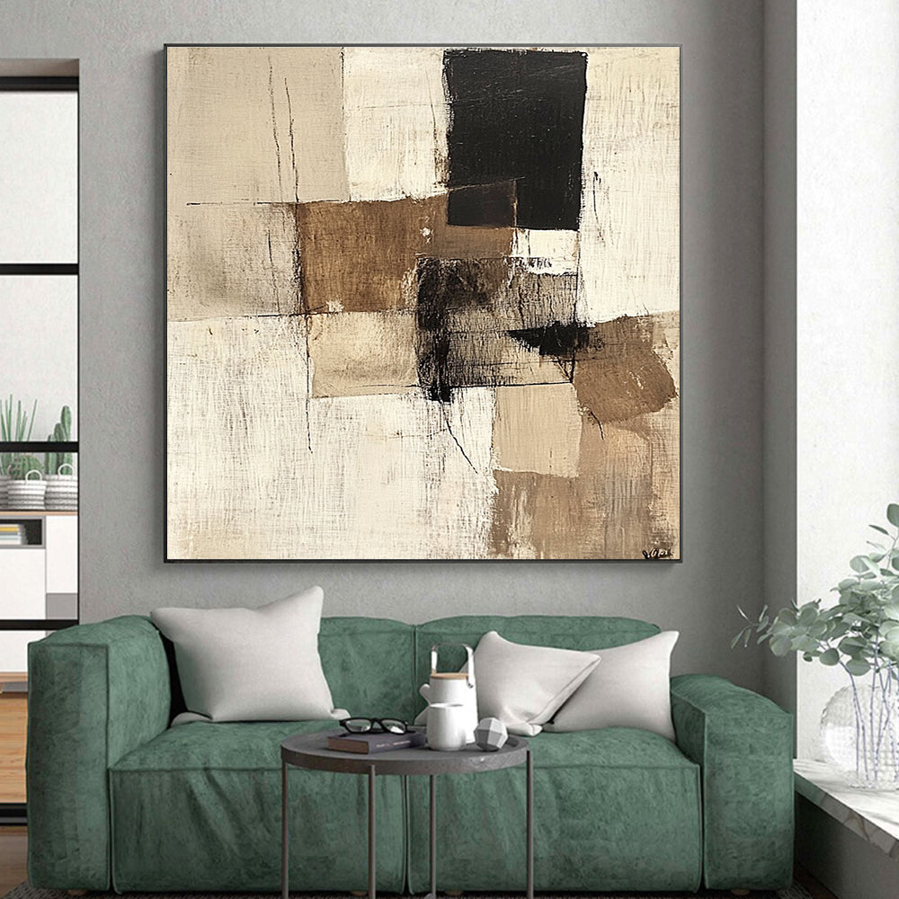 Minimalist Block Abstract Painting with Quiet Strength WINK774