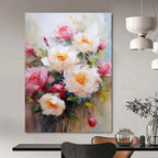 Classic Floral Bouquet Abstract Painting for Timeless Dining Rooms HENG429